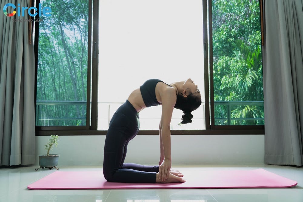 tư thế lạc đà bài tập thể dục cho người bị u tuyến giáp